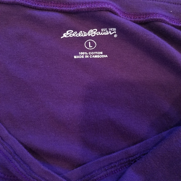 Eddie Bauer Womens size large 3/4 sleeve length purple blouse - Picture 3 of 3